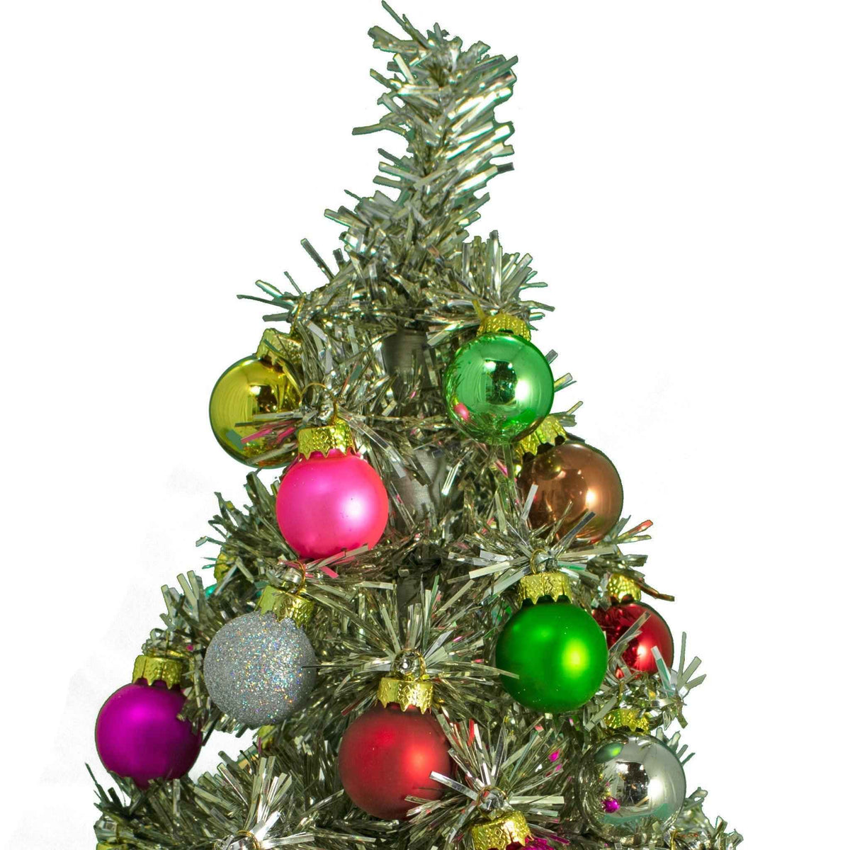 Mini Antique Silver Tinsel Christmas Tree - Lee Display