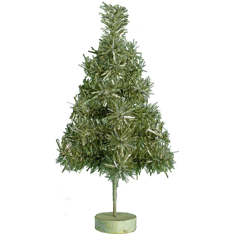 Mini Antique Silver Tinsel Christmas Tree - Lee Display
