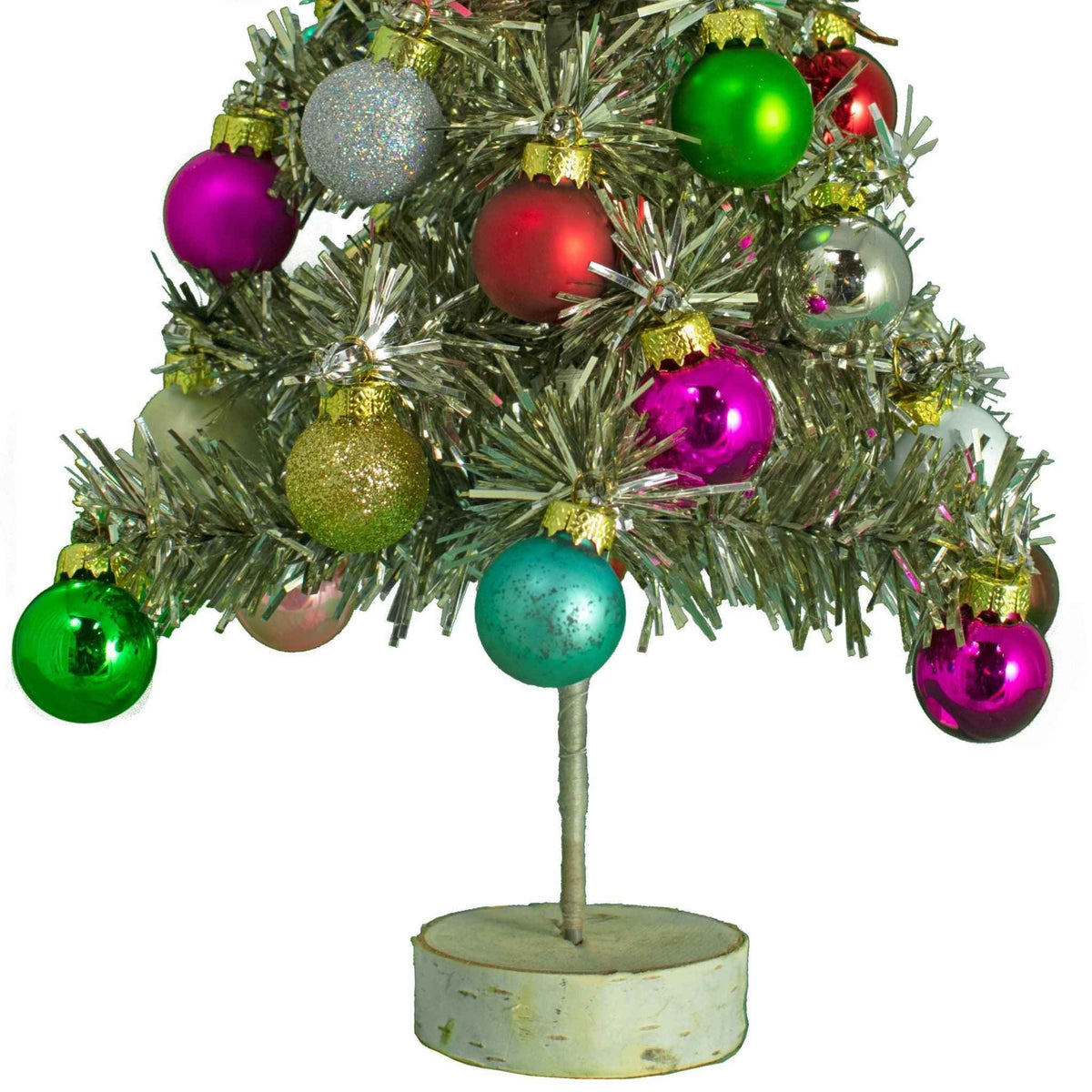 Mini Antique Silver Tinsel Christmas Tree - Lee Display