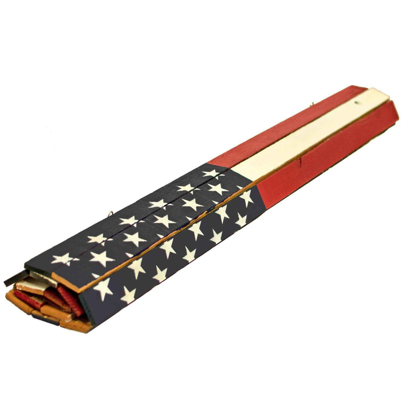 Navy Blue Wooden American Flag - Lee Display