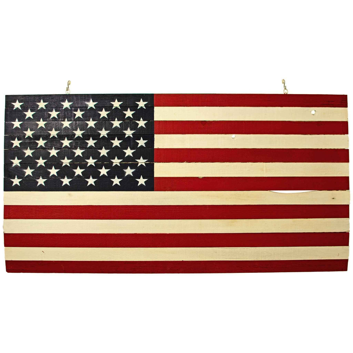 Navy Blue Wooden American Flag - Lee Display