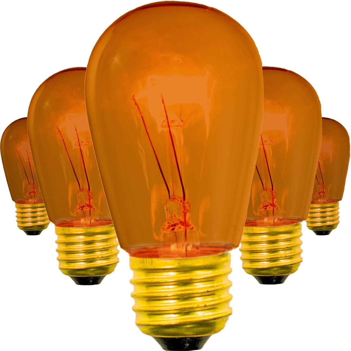 Orange S14 Edison Light Bulbs - Lee Display