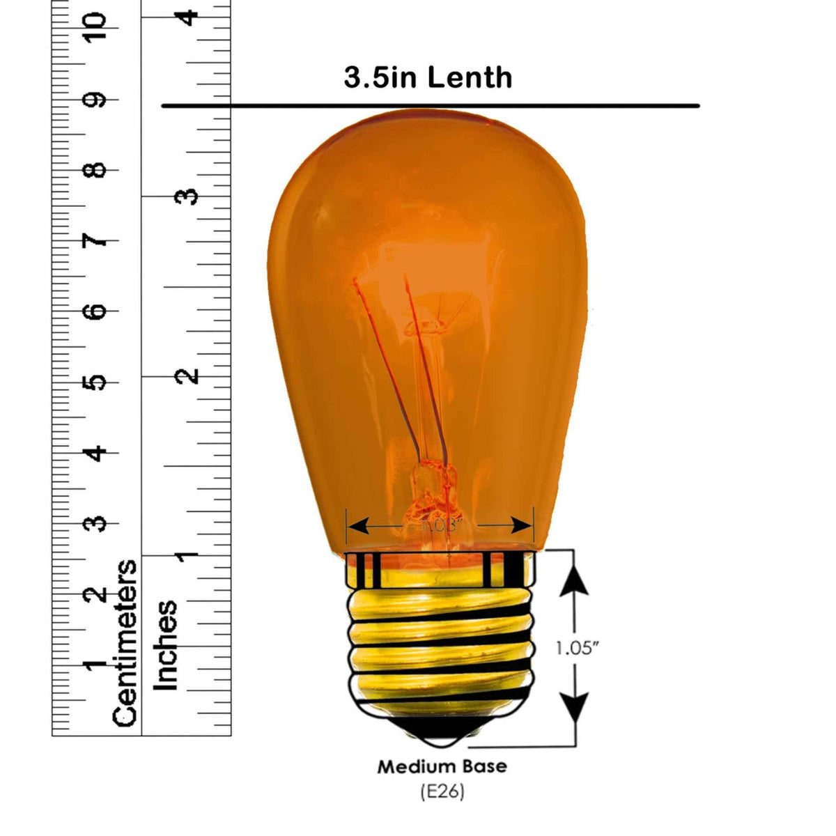 Orange S14 Edison Light Bulbs - Lee Display