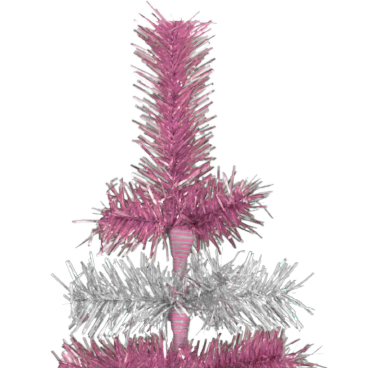 Pink & Silver Layered Tinsel Trees - Lee Display