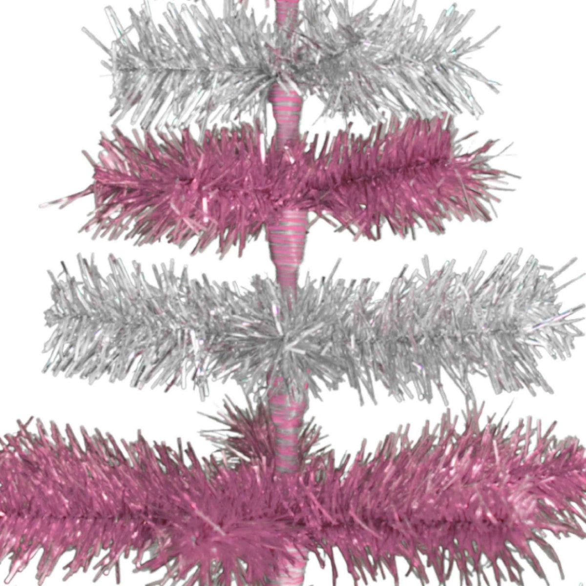 Pink & Silver Layered Tinsel Trees - Lee Display