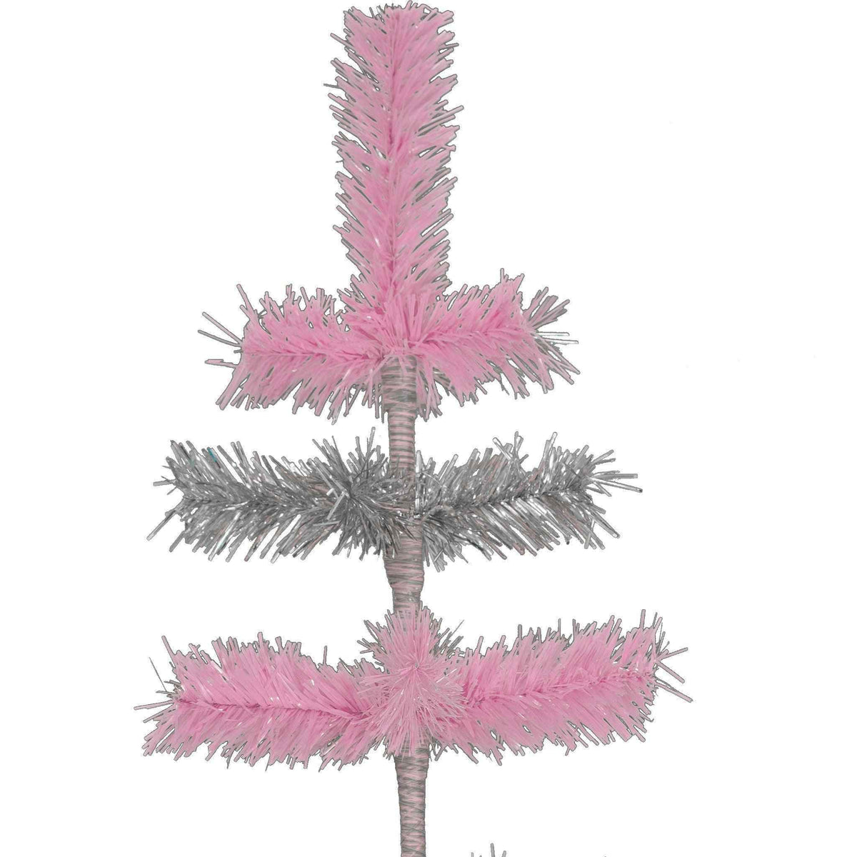Pink & Silver Layered Tinsel Trees - Lee Display
