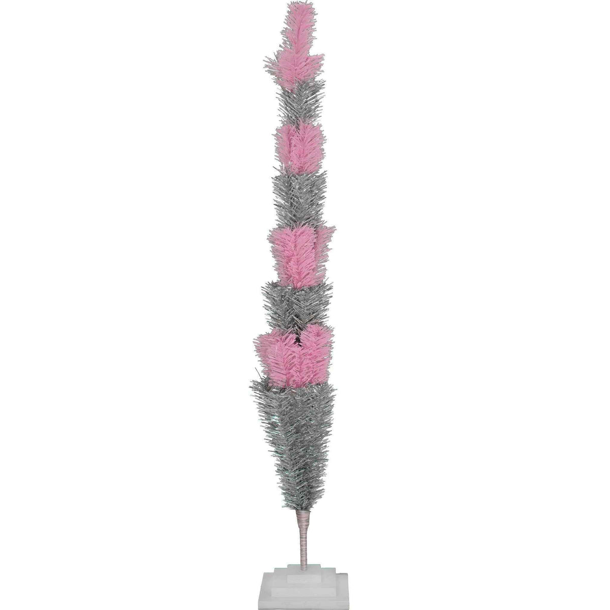 Pink & Silver Layered Tinsel Trees - Lee Display