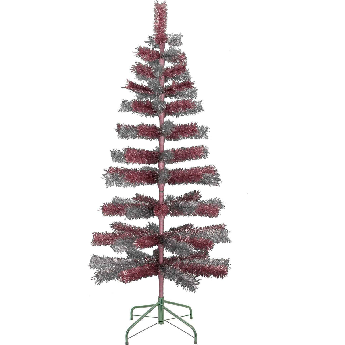 Pink & Silver Mixed Tinsel Christmas Tree - Lee Display