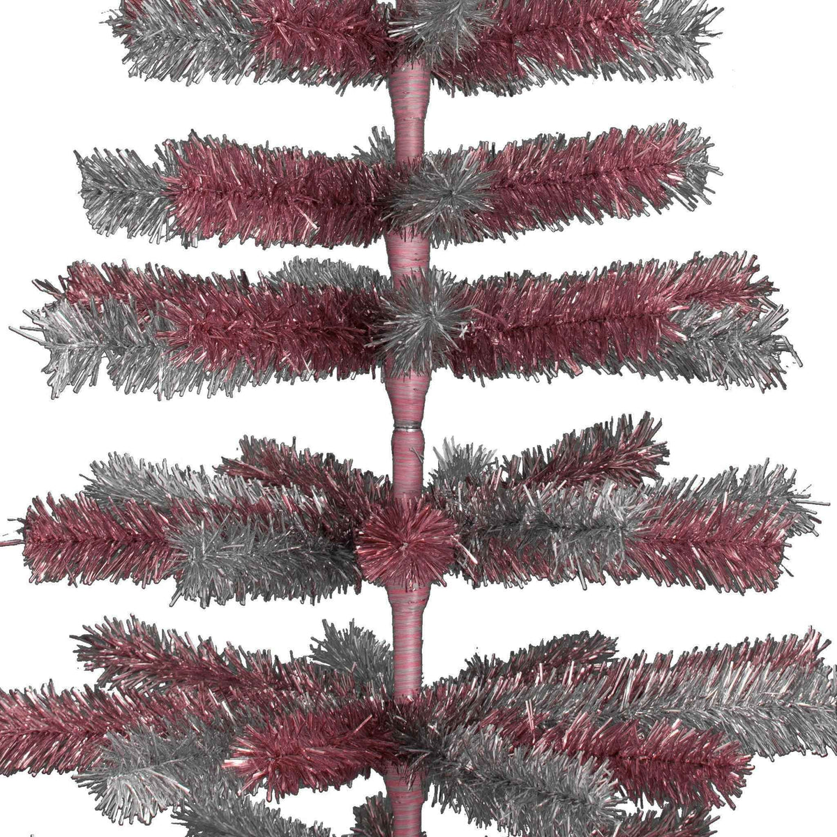 Pink & Silver Mixed Tinsel Christmas Tree - Lee Display