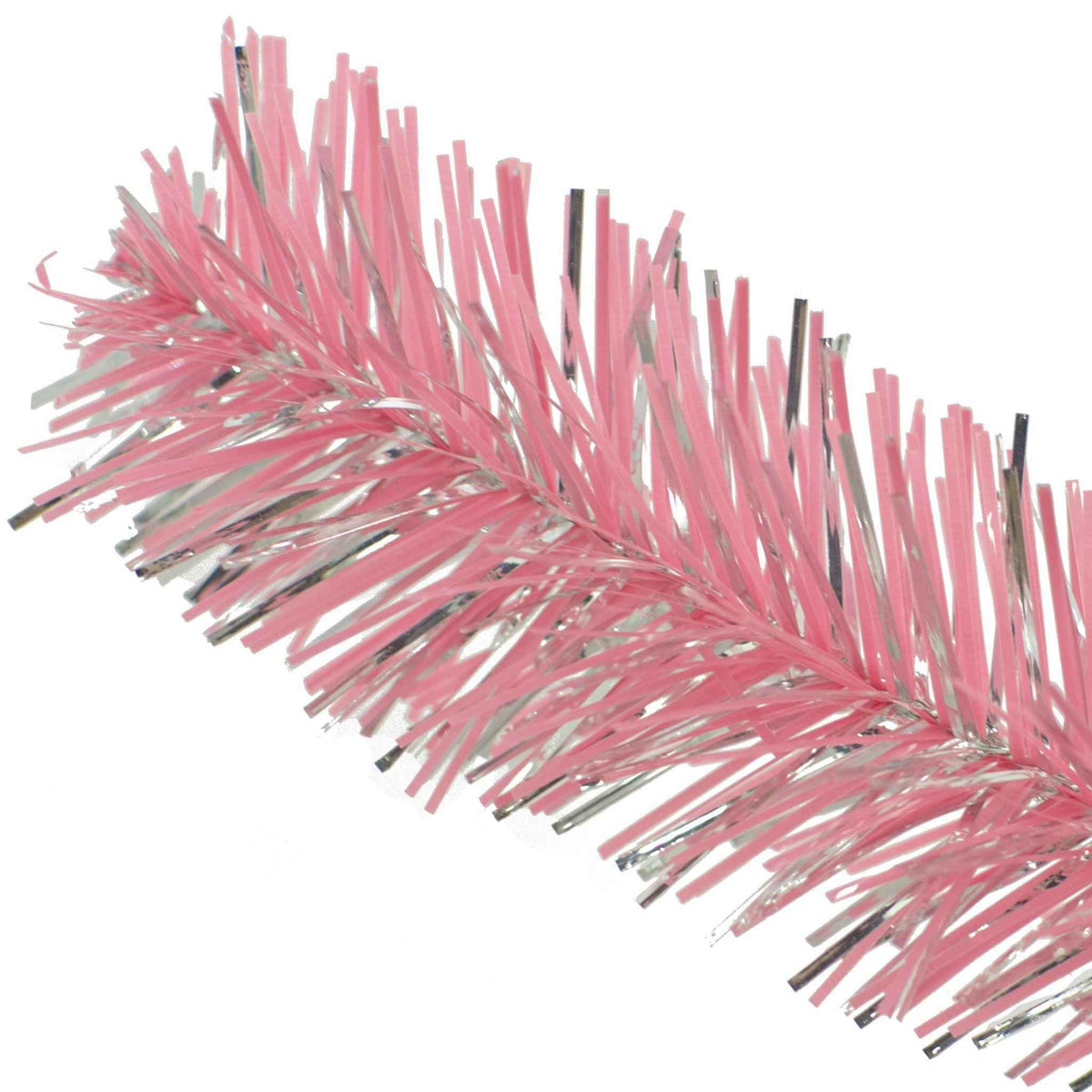 Pink & Silver Tinsel Garland - Lee Display