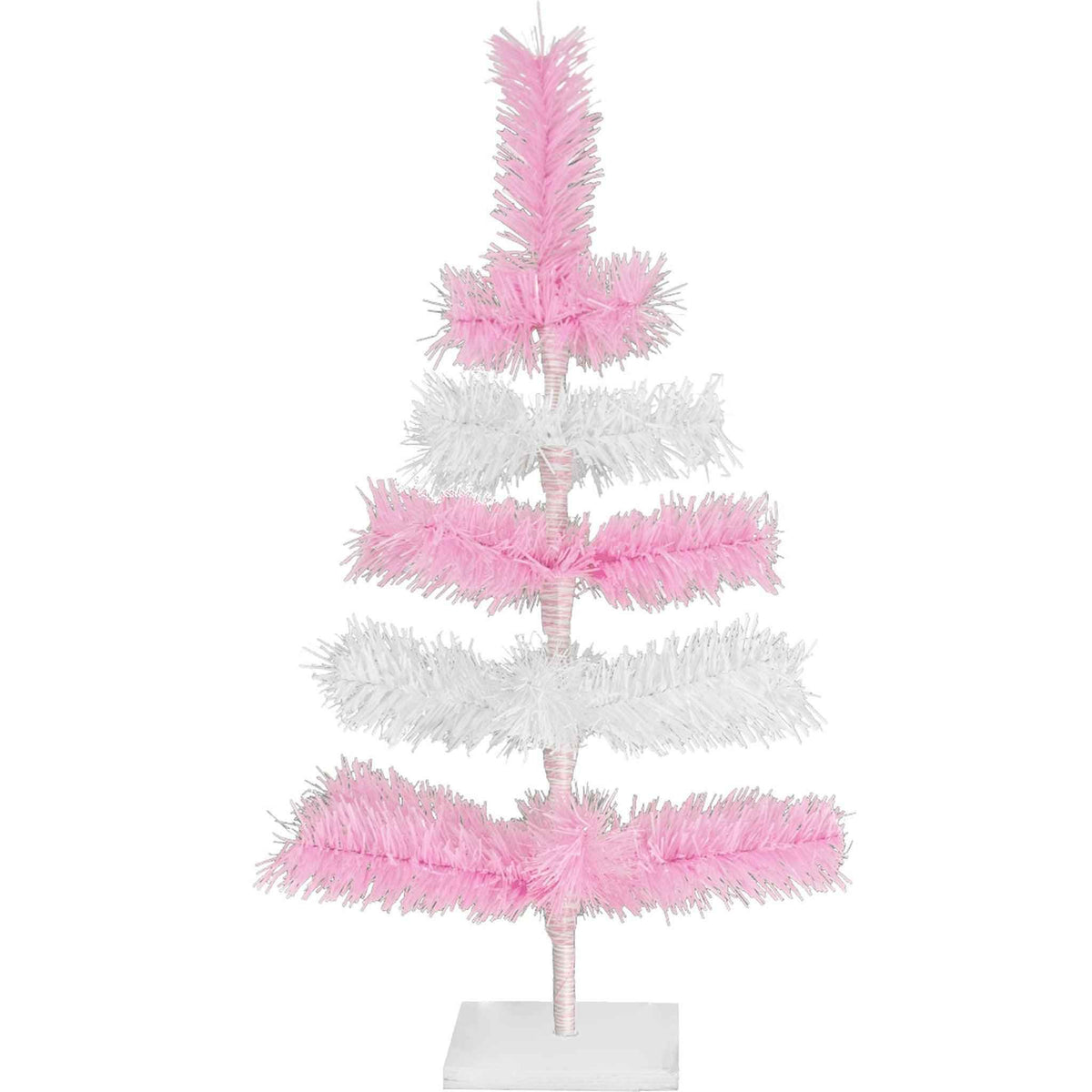 Pink & White Layered Tinsel Christmas Tree - Lee Display