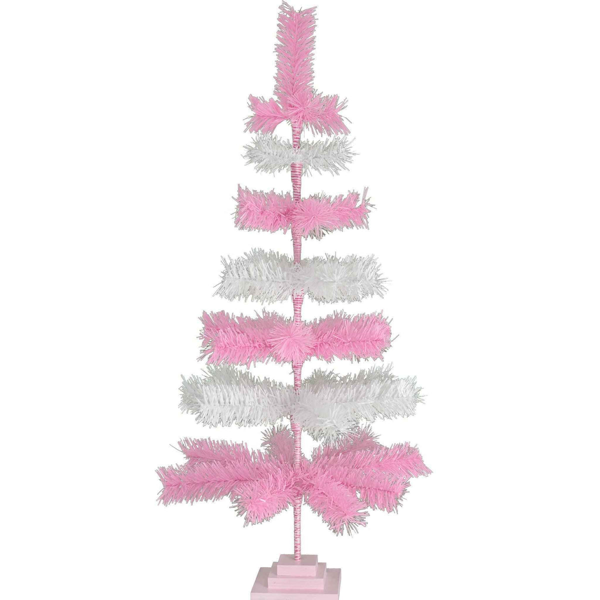 Pink & White Layered Tinsel Christmas Tree - Lee Display