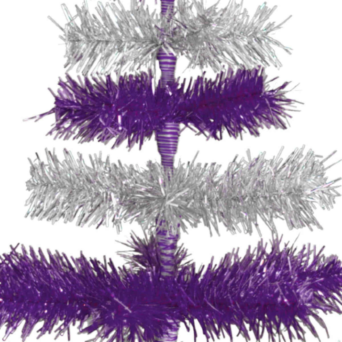 Purple & Silver Layered Tinsel Christmas Tree - Lee Display