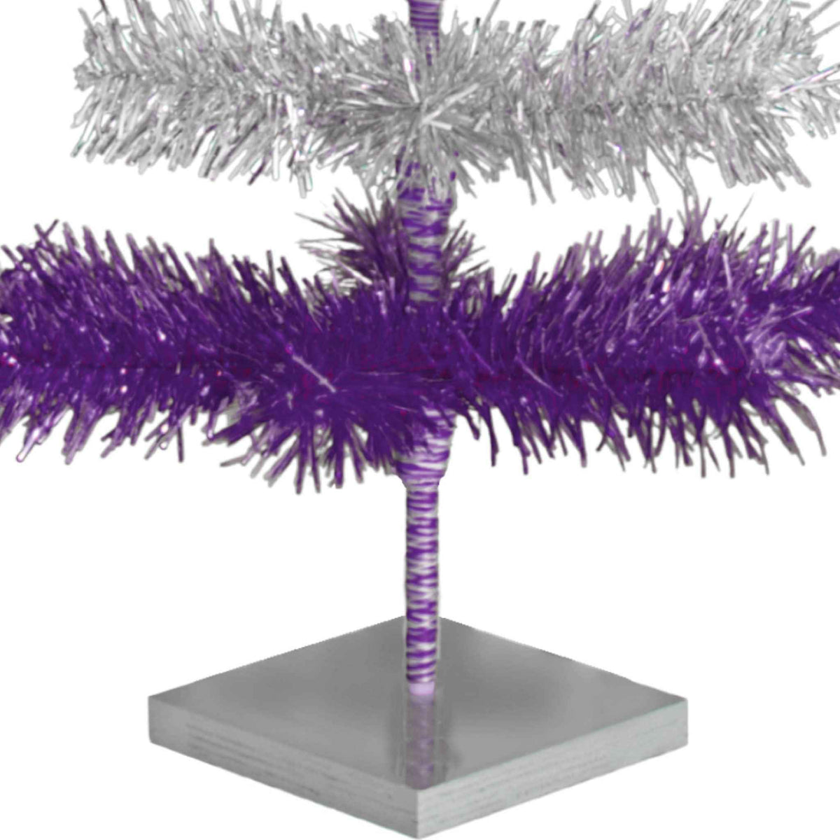Purple & Silver Layered Tinsel Christmas Tree - Lee Display
