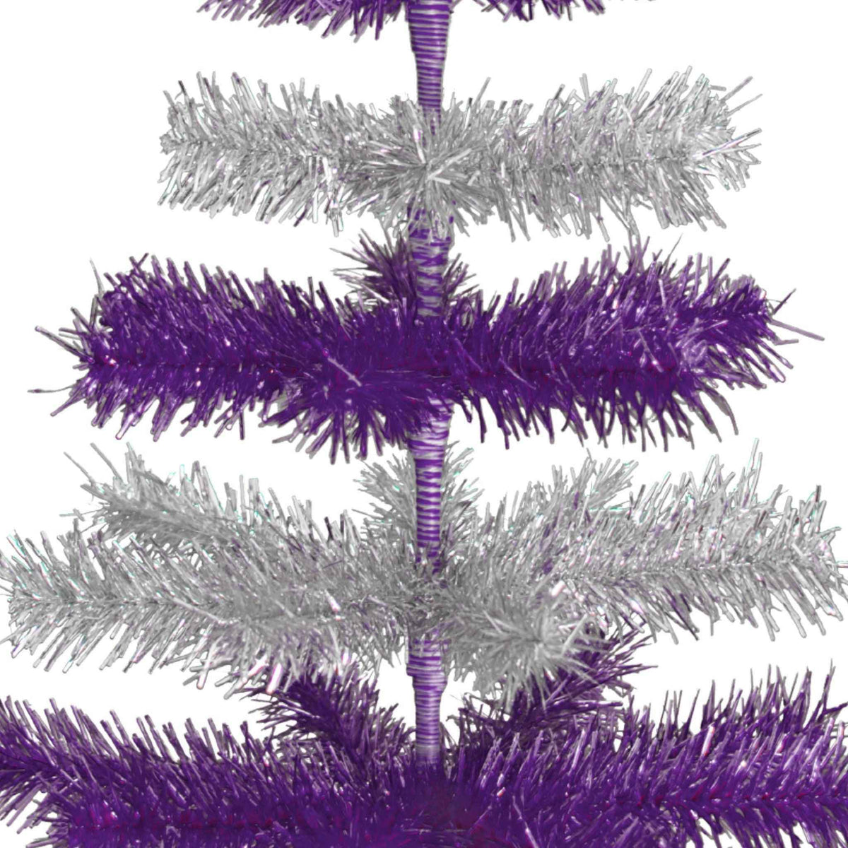 Purple & Silver Layered Tinsel Christmas Tree - Lee Display