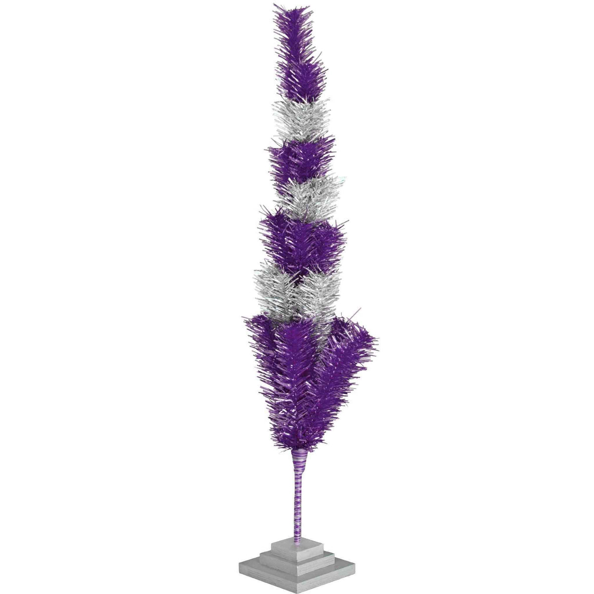 Purple & Silver Layered Tinsel Christmas Tree - Lee Display