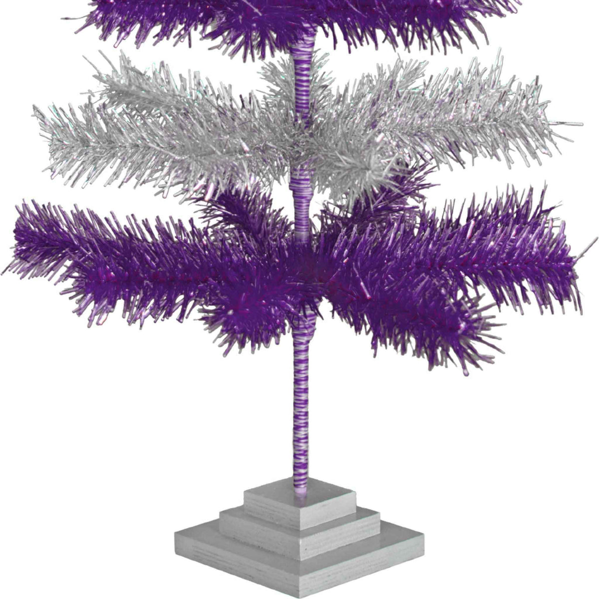 Purple & Silver Layered Tinsel Christmas Tree - Lee Display