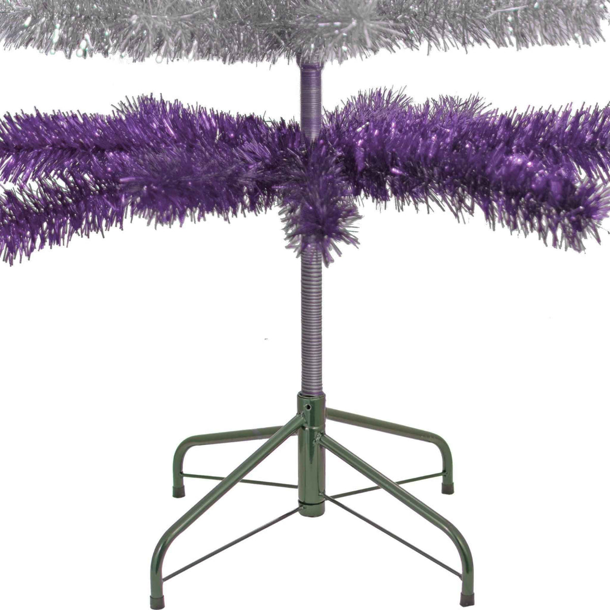 Purple & Silver Layered Tinsel Christmas Tree - Lee Display