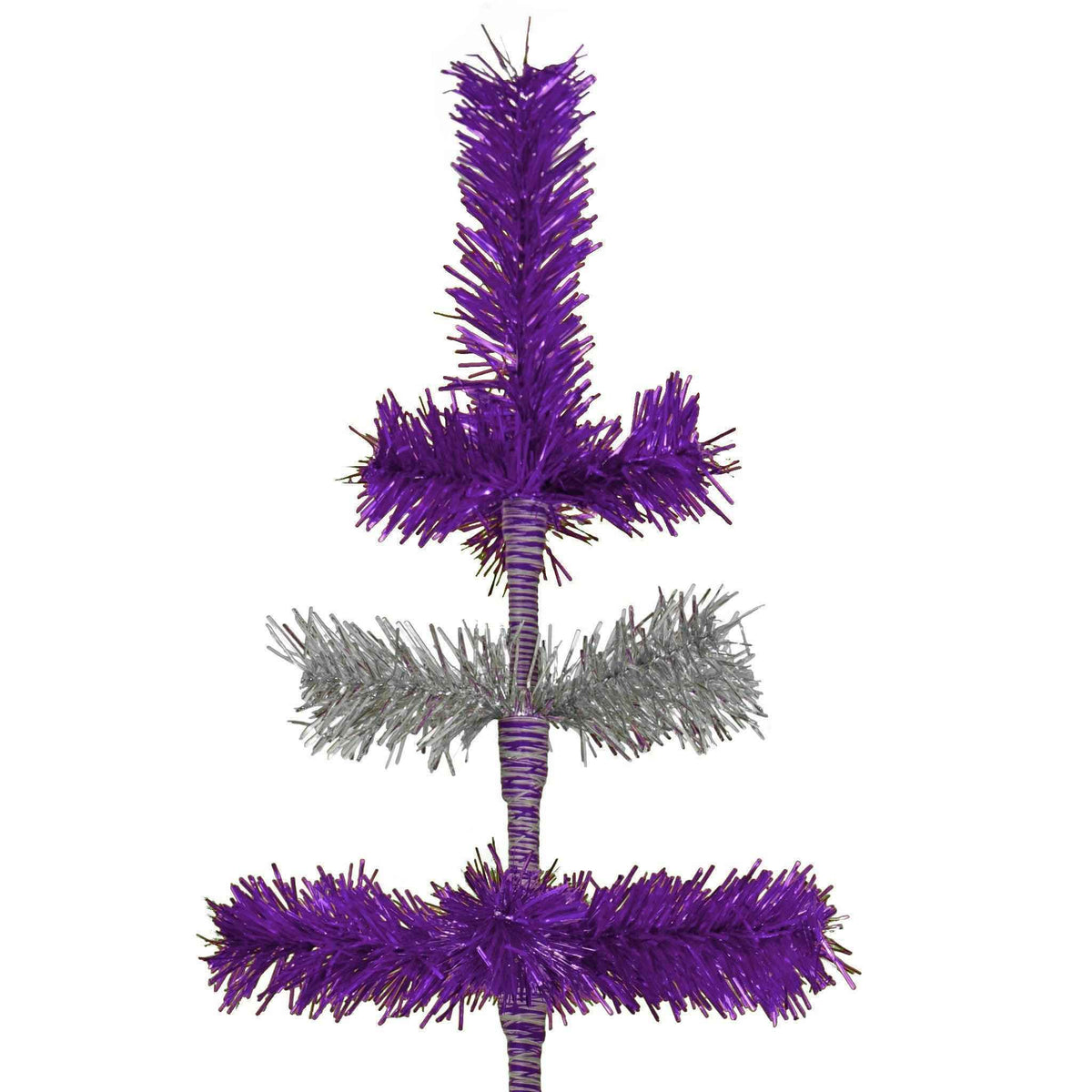 Purple & Silver Layered Tinsel Christmas Tree - Lee Display
