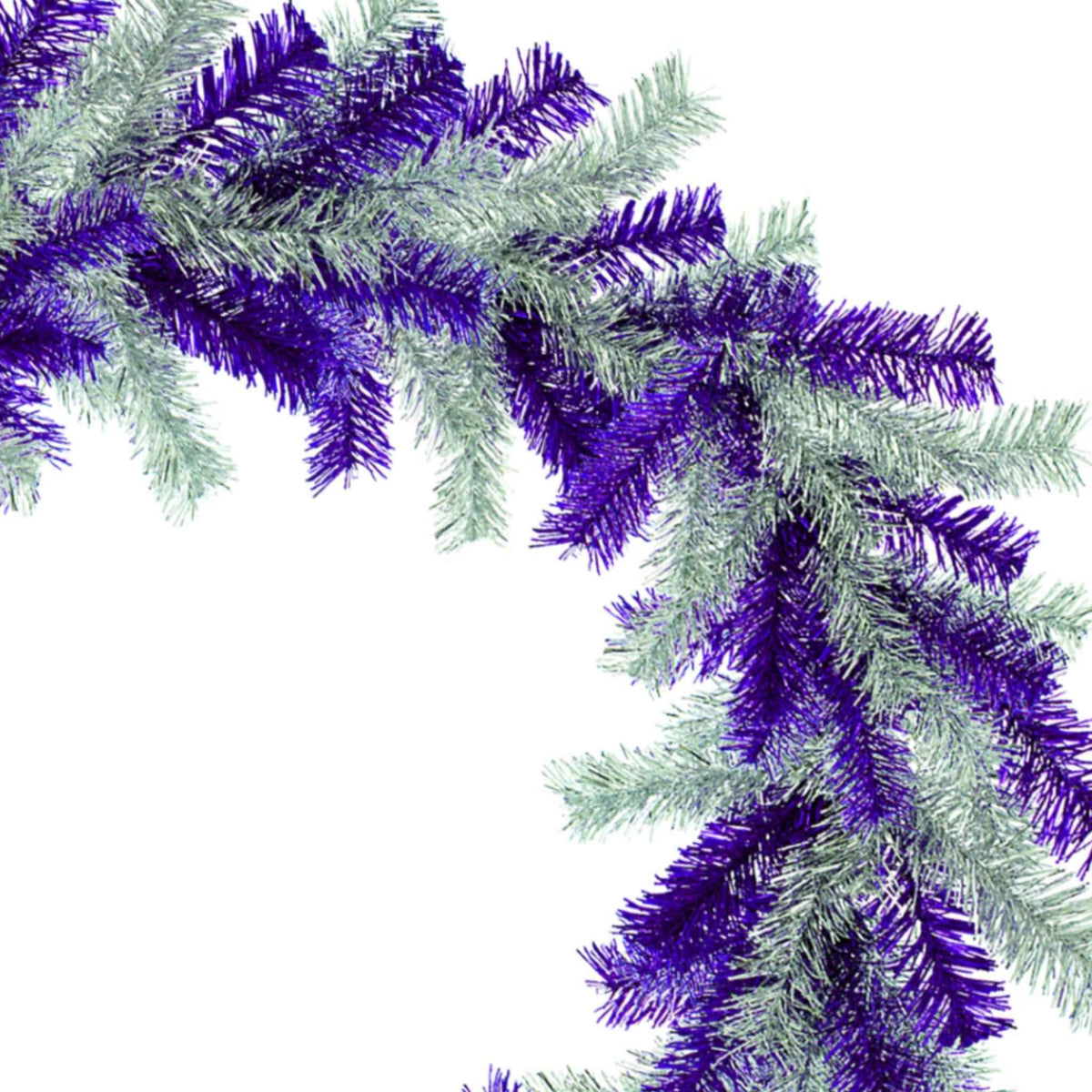 Purple and Silver Tinsel Christmas Wreaths - Lee Display