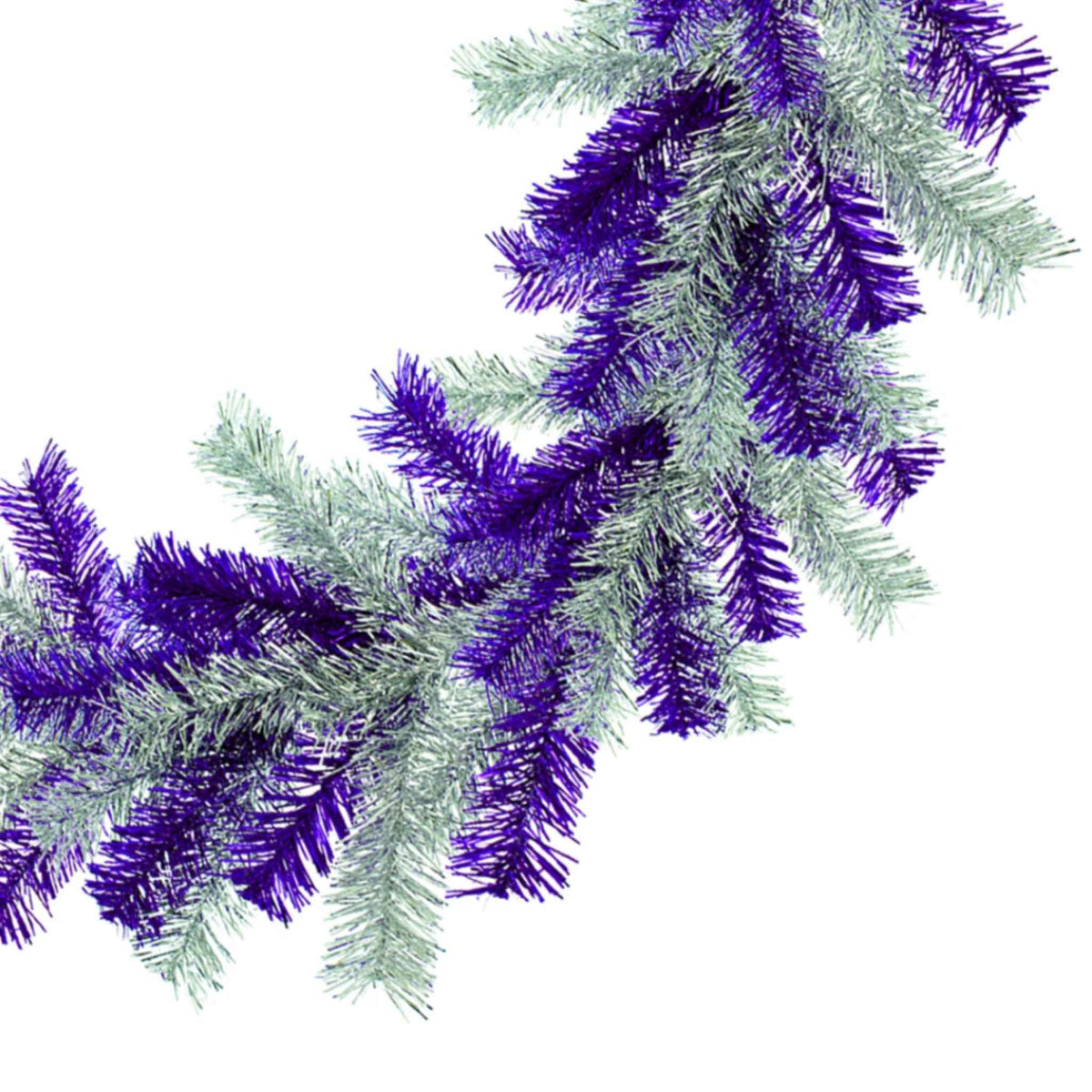 Purple and Silver Tinsel Christmas Wreaths - Lee Display