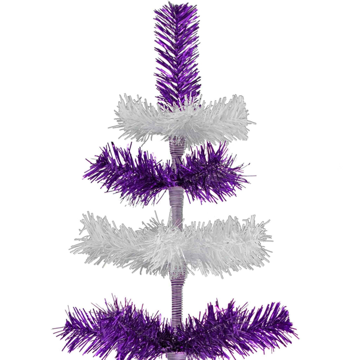 Purple & White Layered Tinsel Christmas Tree - Lee Display