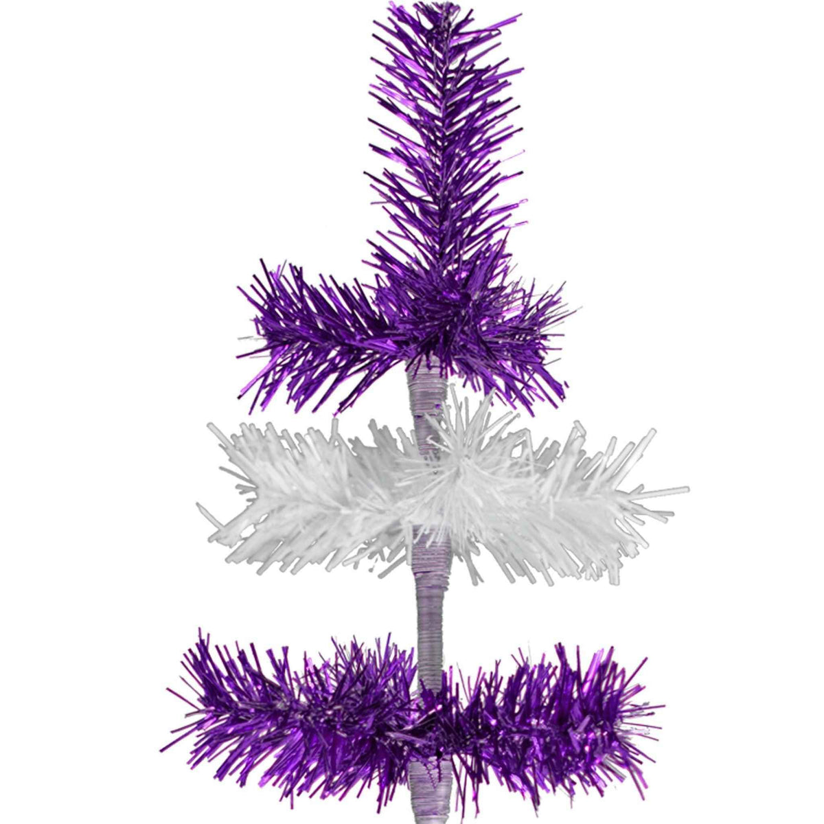 Purple & White Layered Tinsel Christmas Tree - Lee Display