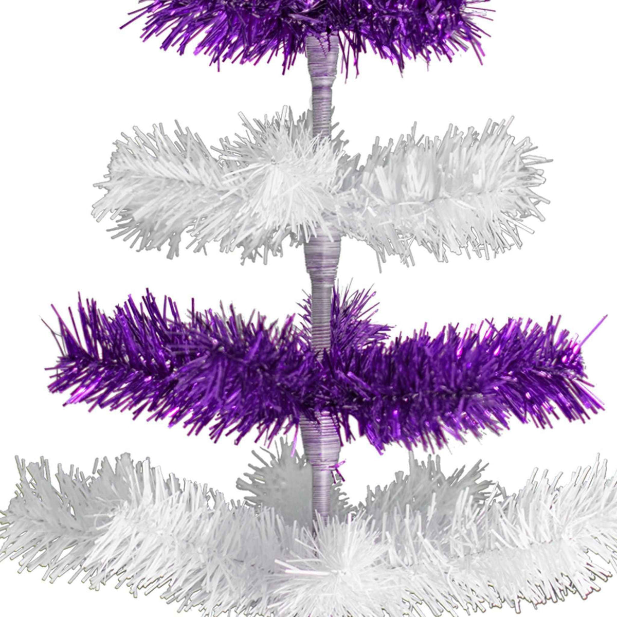 Purple & White Layered Tinsel Christmas Tree - Lee Display
