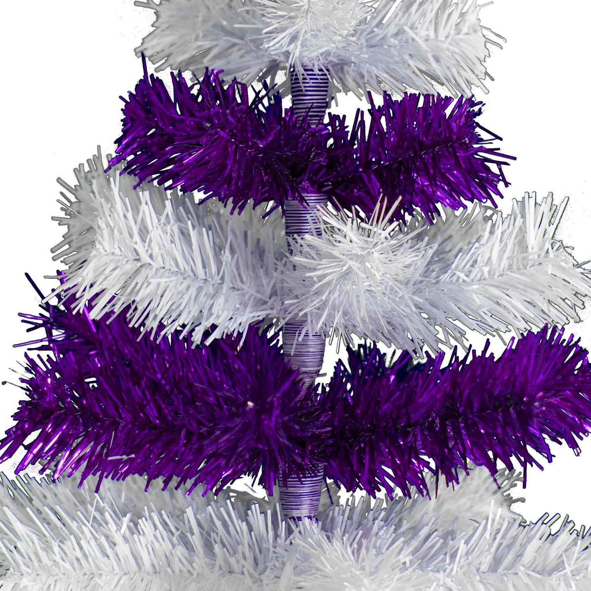 Purple & White Layered Tinsel Christmas Tree - Lee Display