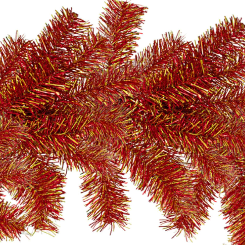 Red and Gold Tinsel Christmas Wreaths - Lee Display