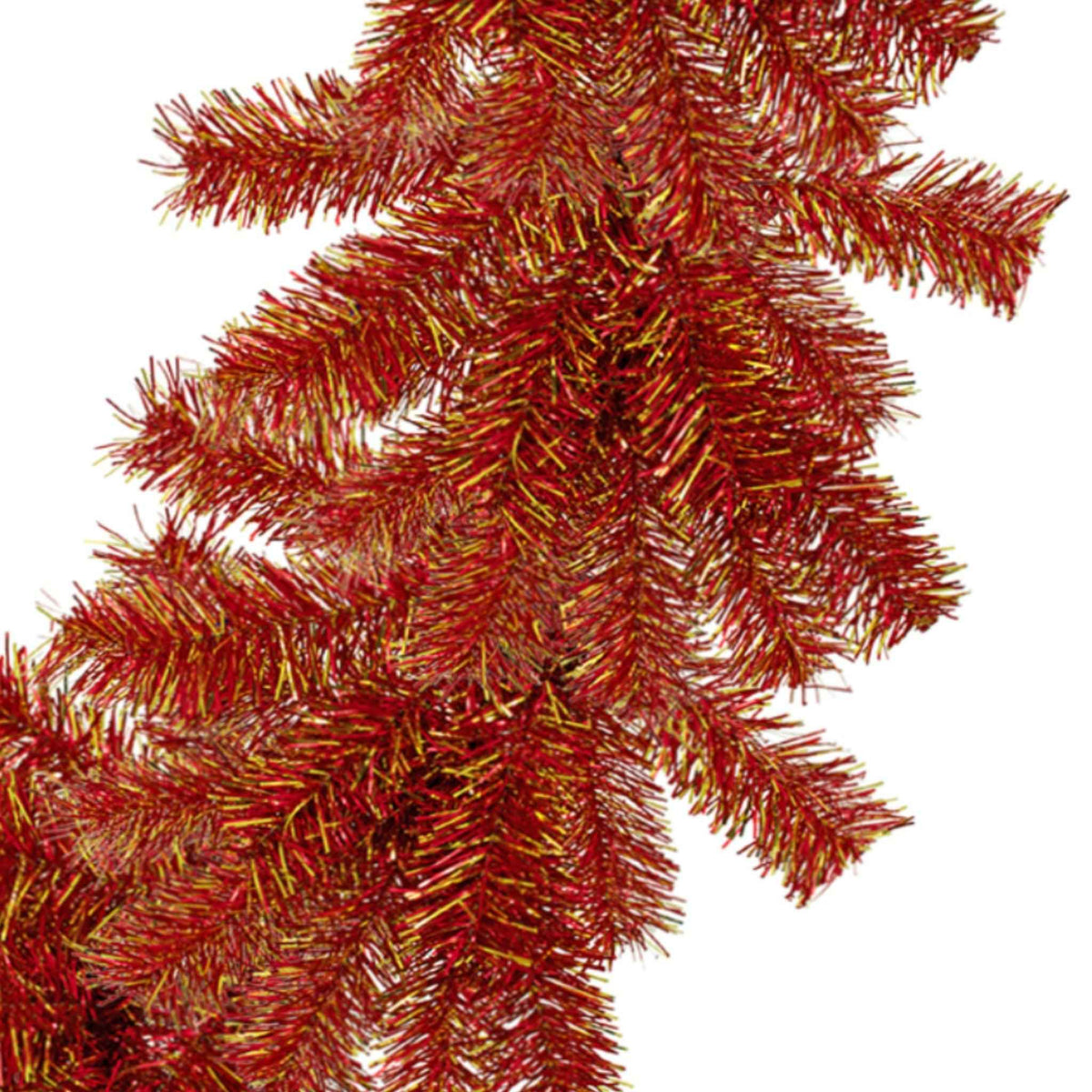 Red and Gold Tinsel Christmas Wreaths - Lee Display