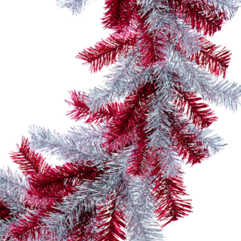 Red and Silver Tinsel Christmas Wreaths - Lee Display