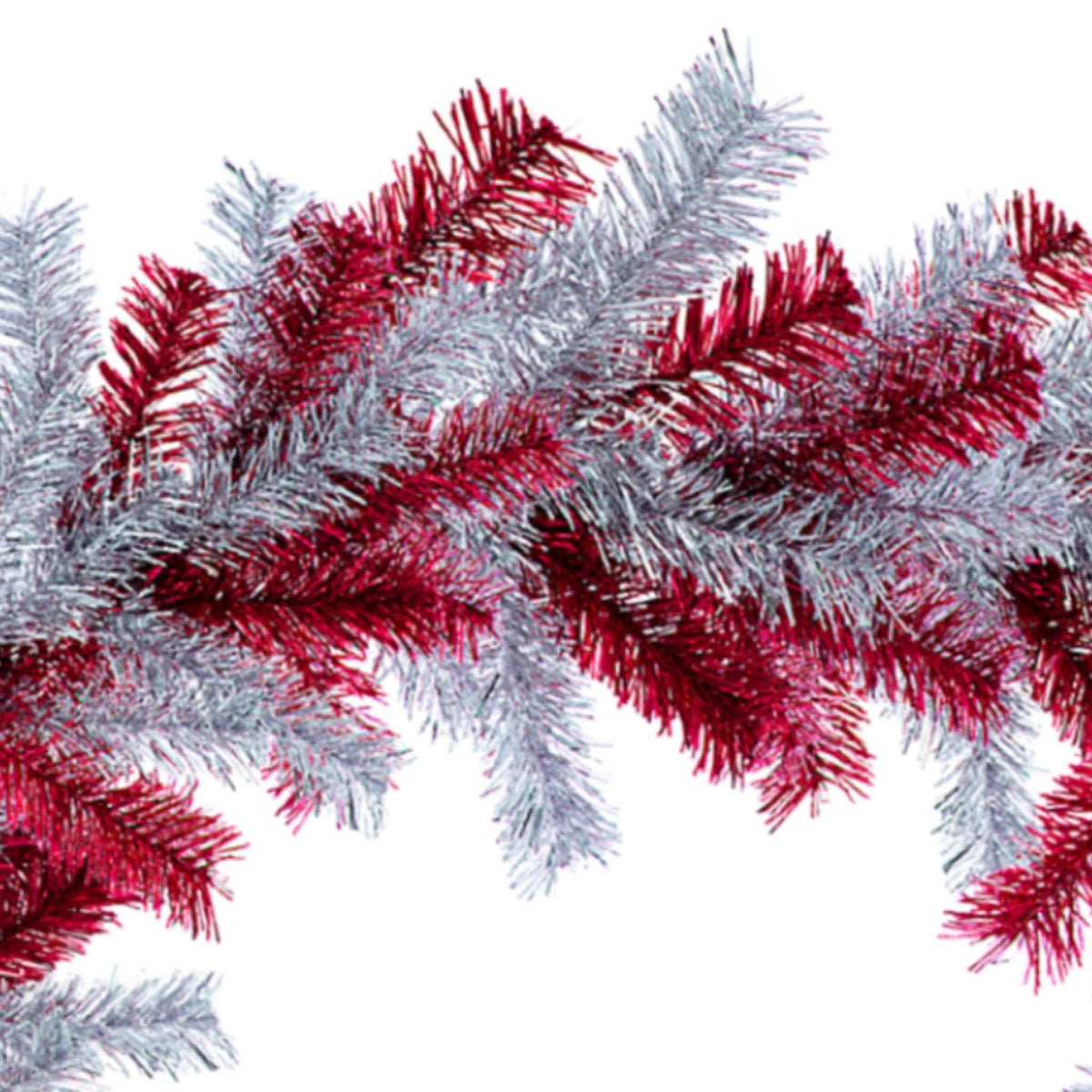 Red and Silver Tinsel Christmas Wreaths - Lee Display