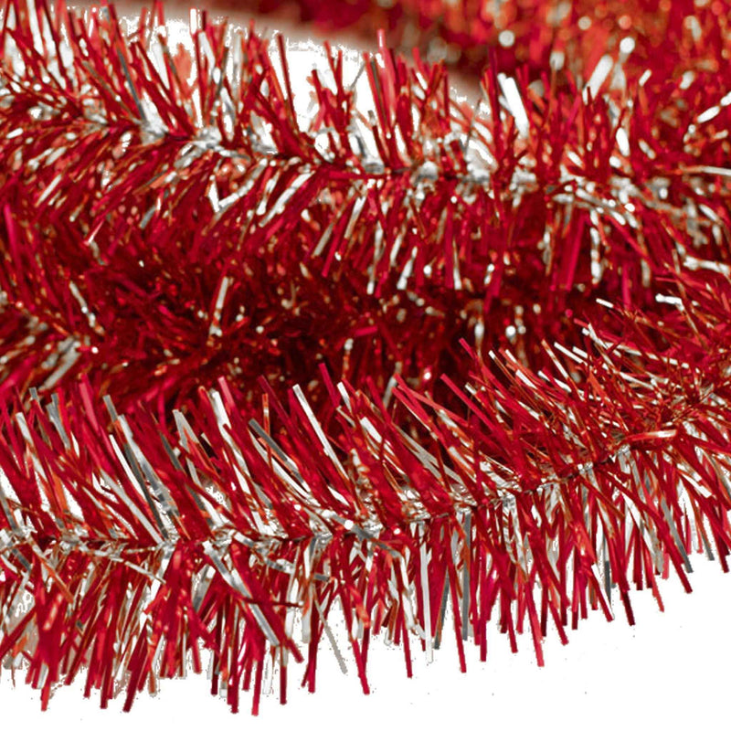Red & Silver Tinsel Garland - Lee Display