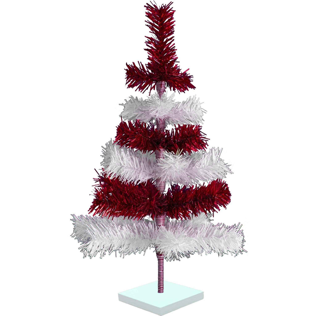 Red & White Candy Cane Layered Tinsel Christmas Tree - Lee Display