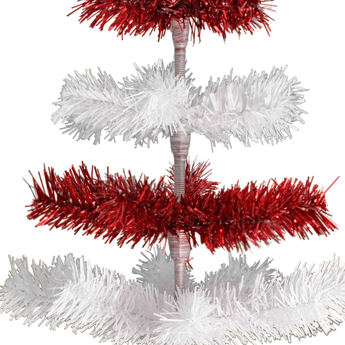 Red & White Candy Cane Layered Tinsel Christmas Tree - Lee Display