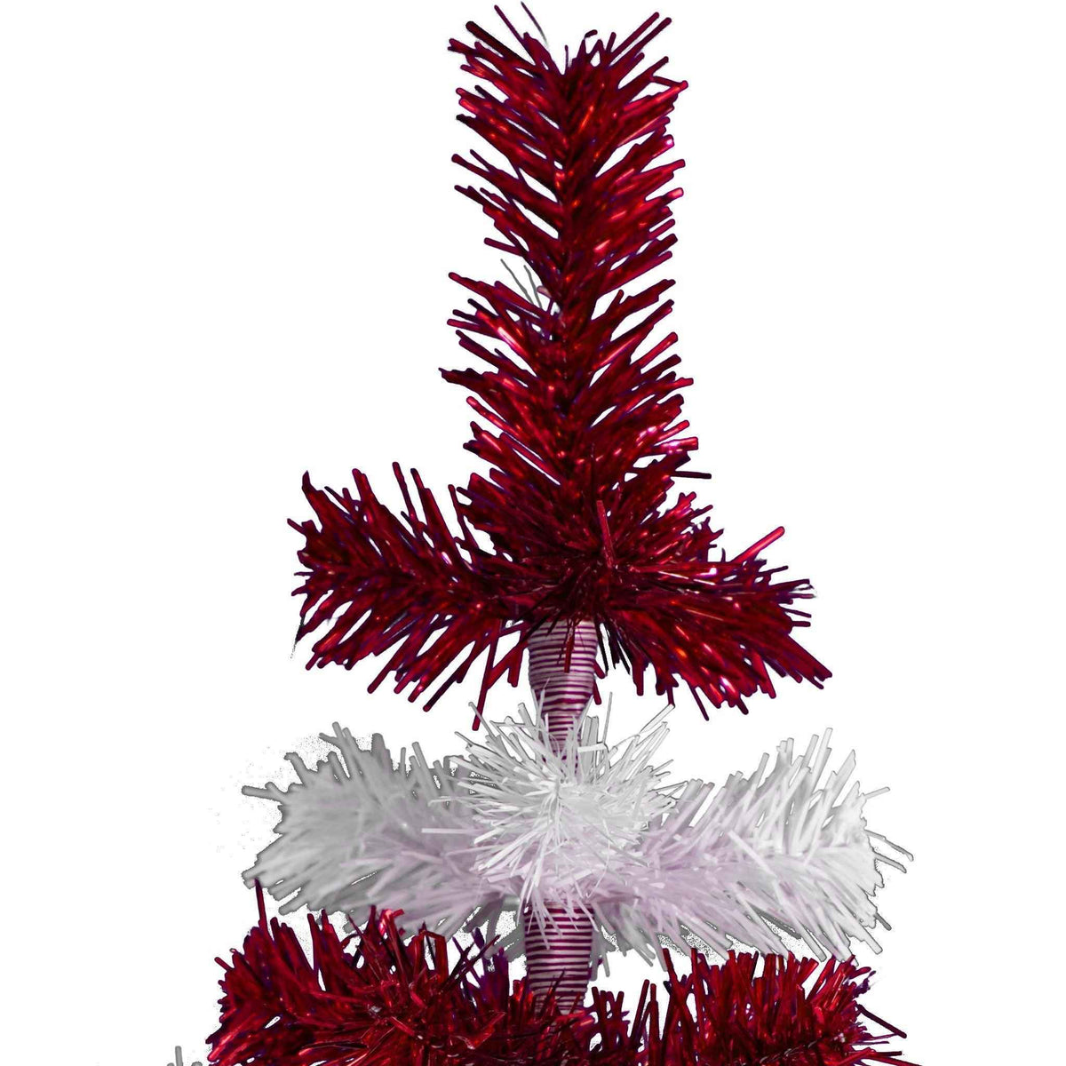 Red & White Candy Cane Layered Tinsel Christmas Tree - Lee Display