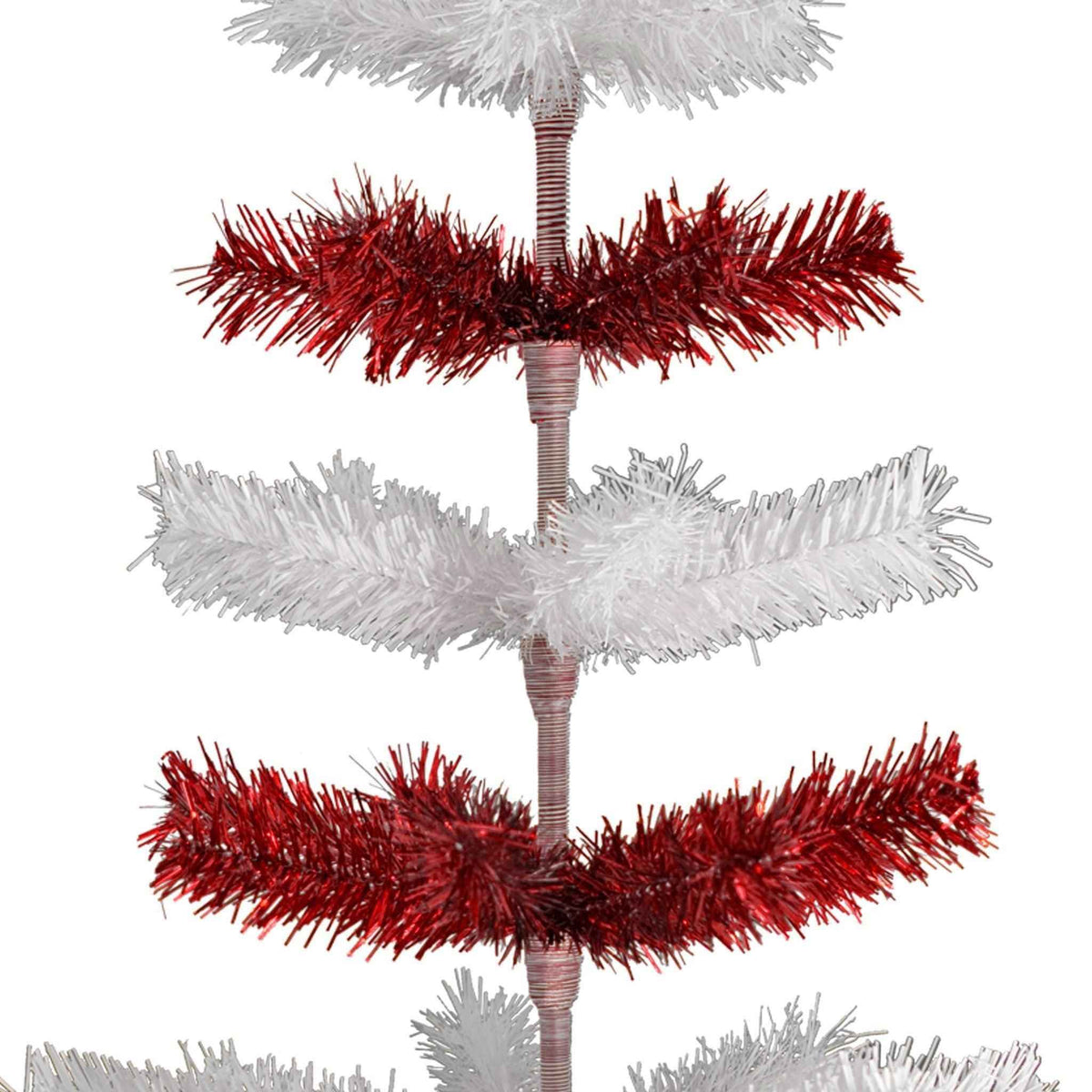 Red & White Candy Cane Layered Tinsel Christmas Tree - Lee Display