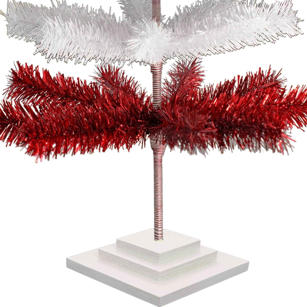 Red & White Candy Cane Layered Tinsel Christmas Tree - Lee Display