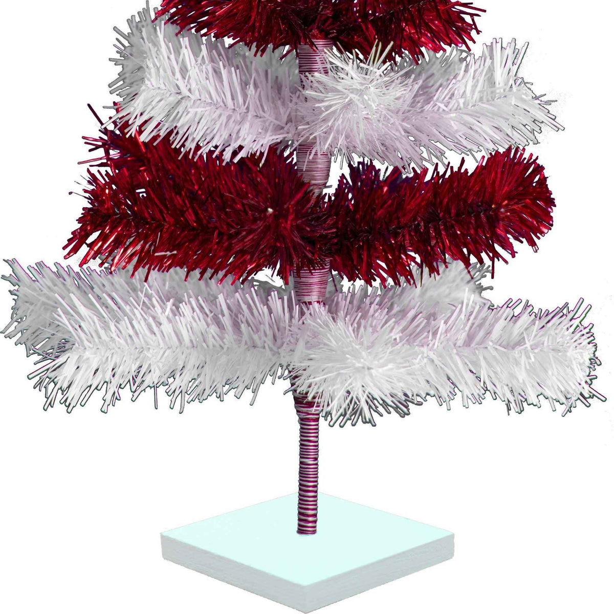 Red & White Candy Cane Layered Tinsel Christmas Tree - Lee Display