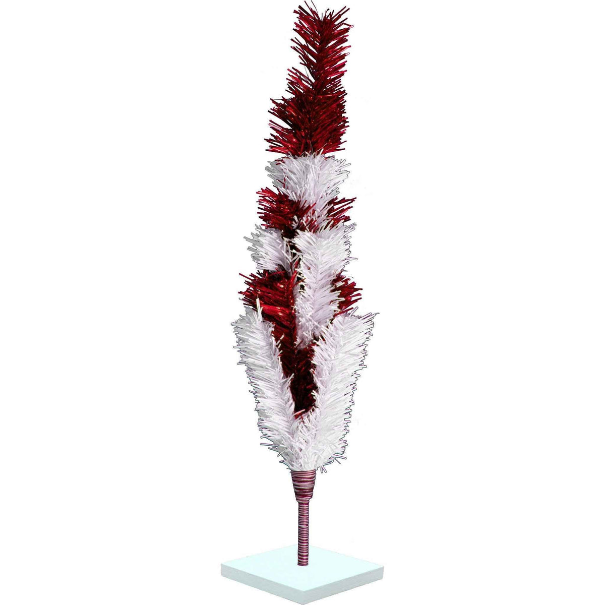 Red & White Candy Cane Layered Tinsel Christmas Tree - Lee Display