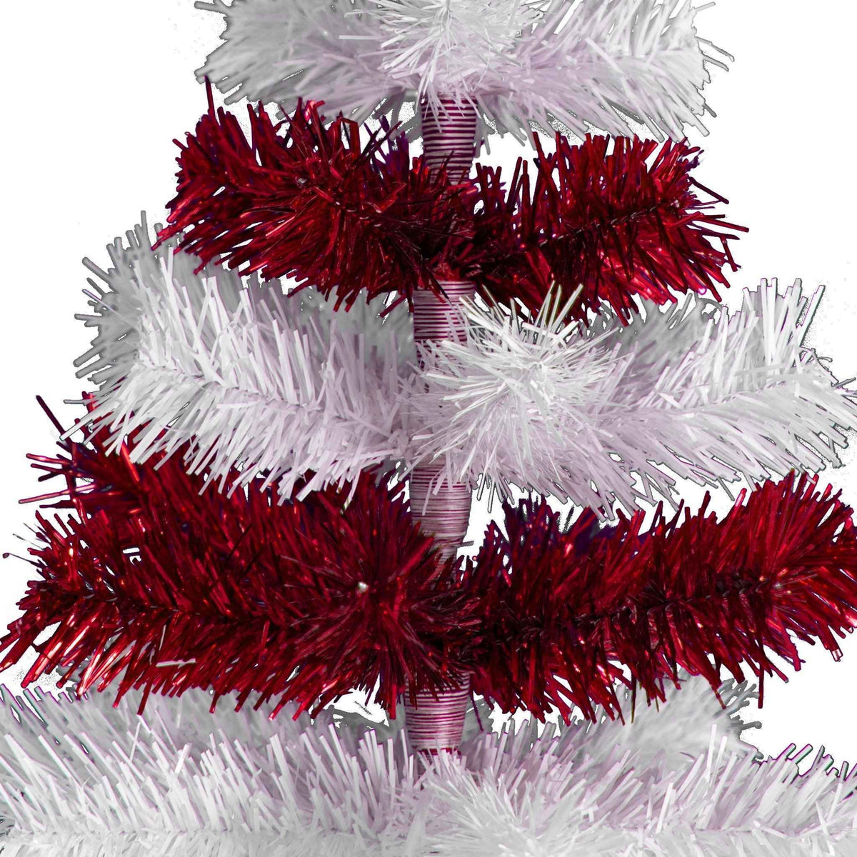 Red & White Candy Cane Layered Tinsel Christmas Tree - Lee Display