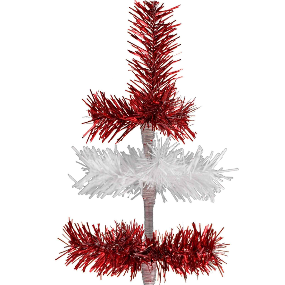 Red & White Candy Cane Layered Tinsel Christmas Tree - Lee Display