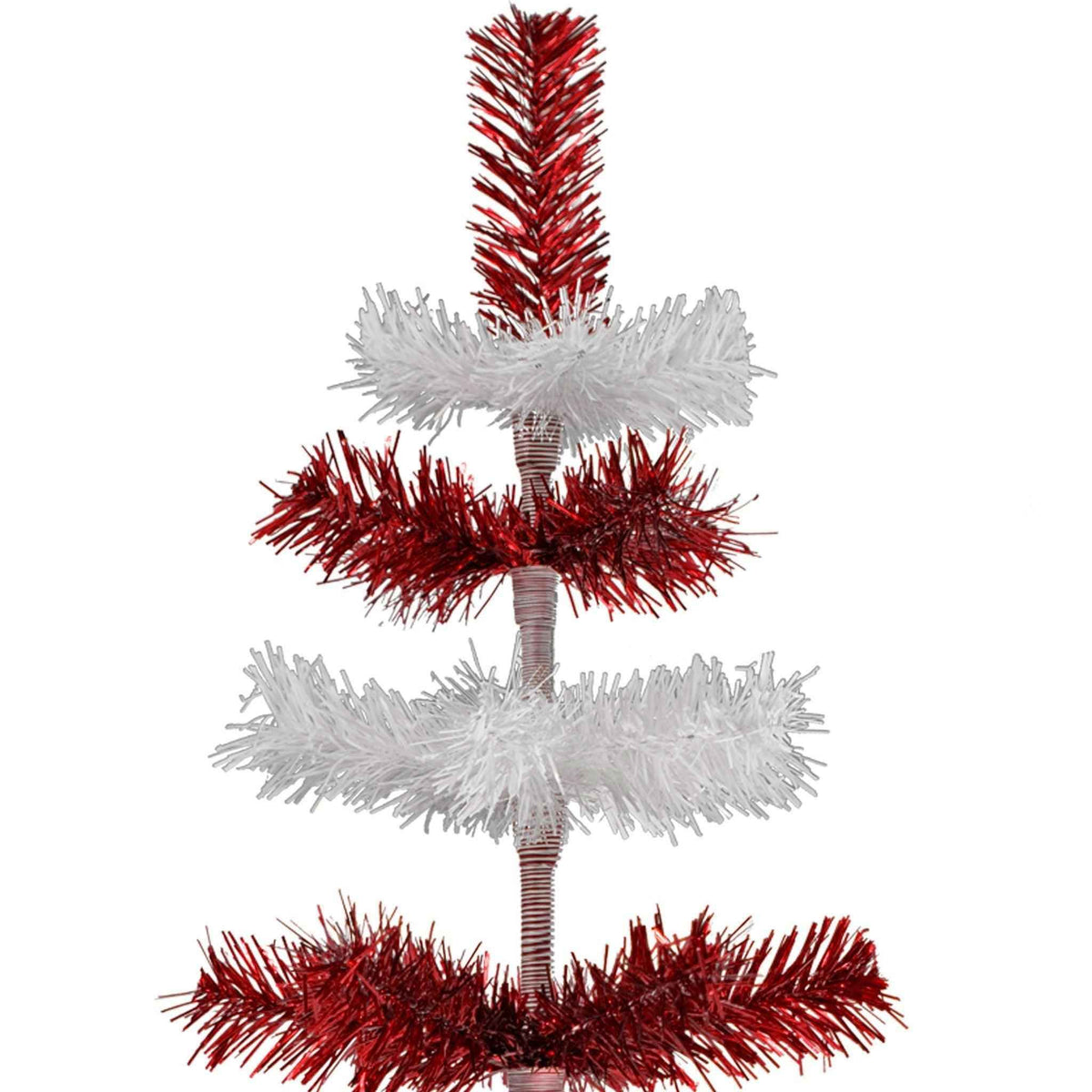 Red & White Candy Cane Layered Tinsel Christmas Tree - Lee Display