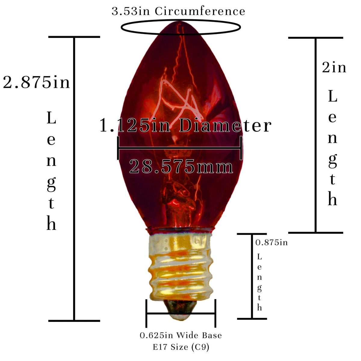 25FT C7/C9 Candelabra Style Red Outdoor String Light Bulb Sets sold by Lee Display.com