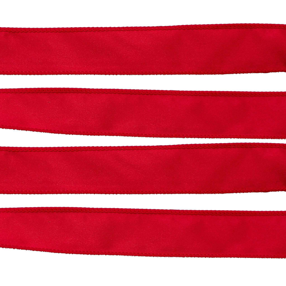 Red Satin Wired Edge Christmas Ribbon - Lee Display
