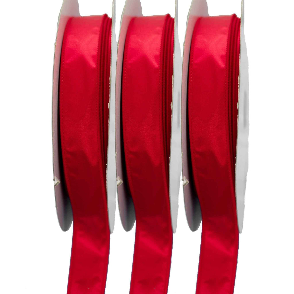 Red Satin Wired Edge Christmas Ribbon - Lee Display