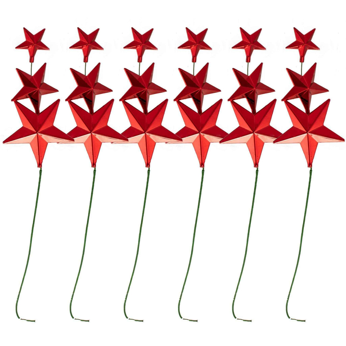Red Star Pick Ornaments - Lee Display