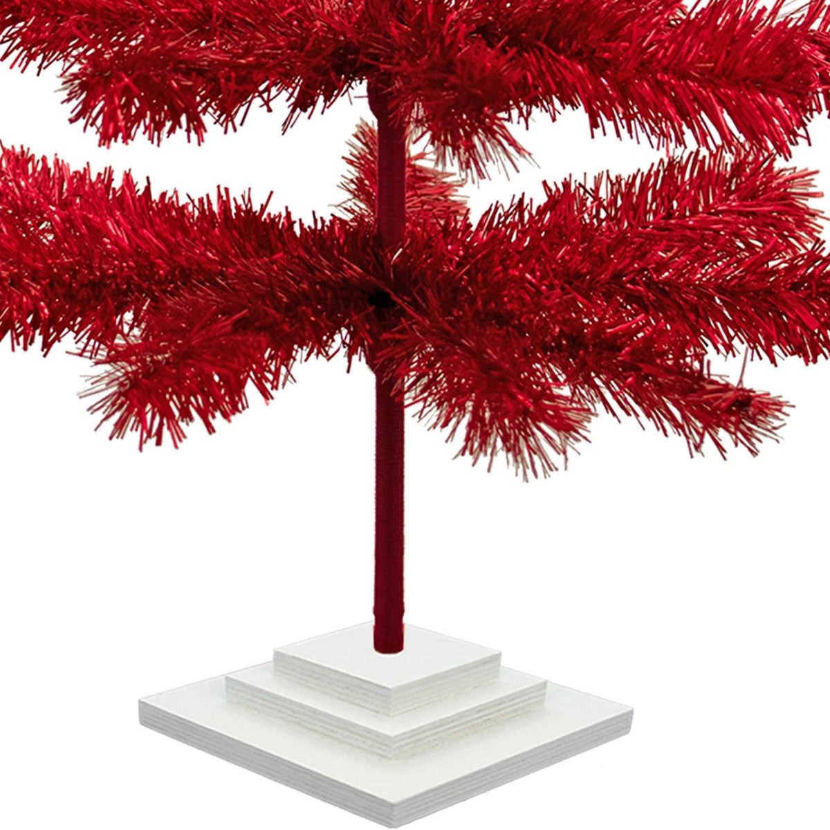 Red Tinsel Christmas Tree - Lee Display
