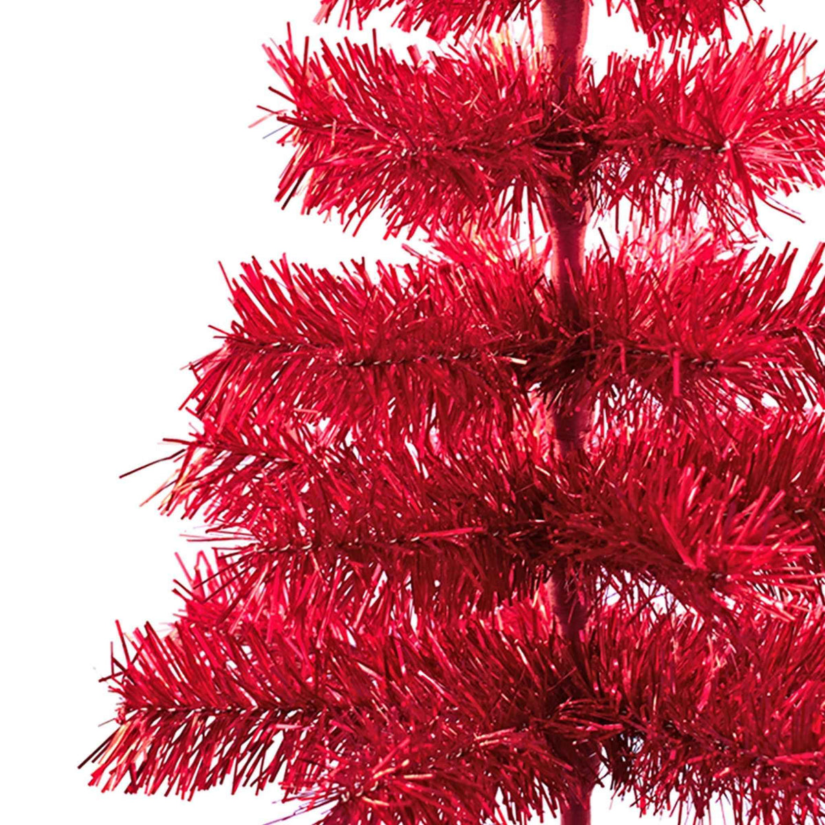 Red Tinsel Christmas Tree - Lee Display